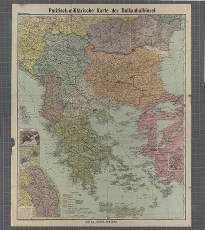Politisch-militärische Karte der Balkanhalbinsel