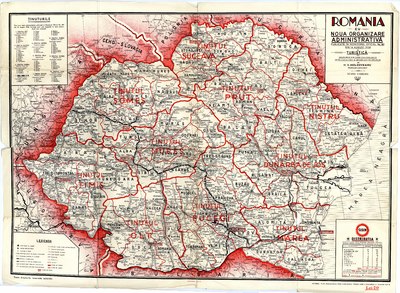 România cu noua organizare administrativă 1939