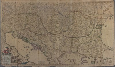 Harta Regatului Ungariei și a Peninsulei Balcanice 1688