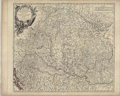 Hartă a regatului Ungariei cuprinzând și Principatele române și statele balcanie 1780